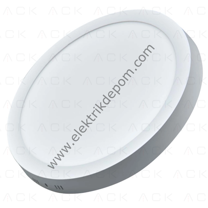 ACK 12 W SIVA ÜSTÜ PANEL LED - 3000K - YUVARLAK - BEYAZ KASA